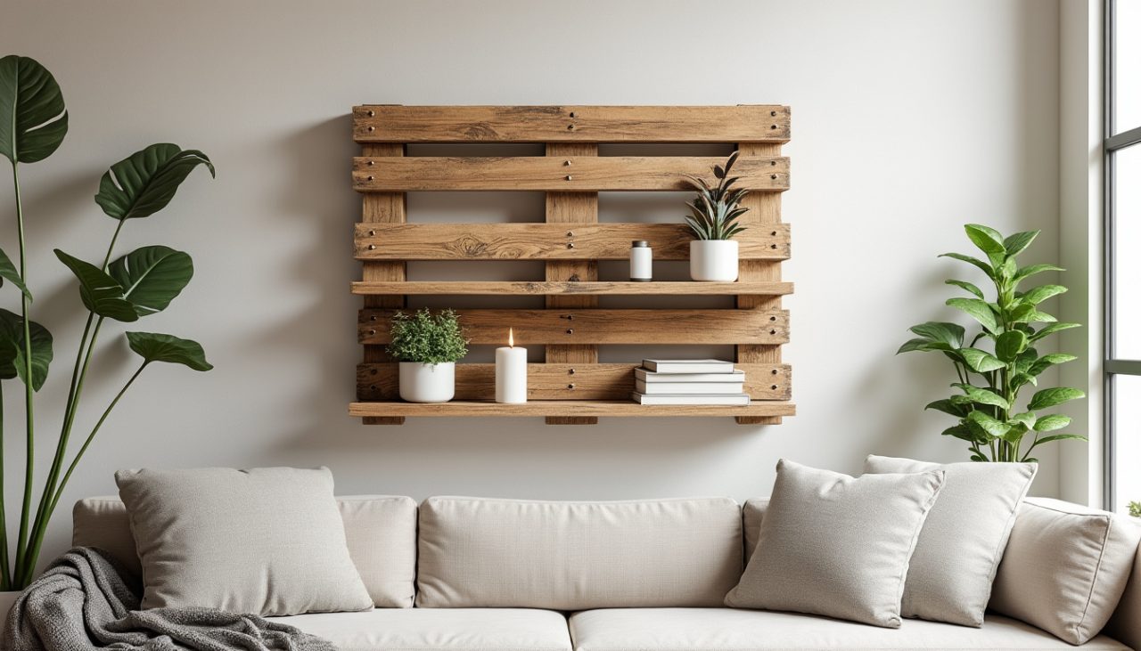 Recycler des palettes pour fabriquer une étagère murale